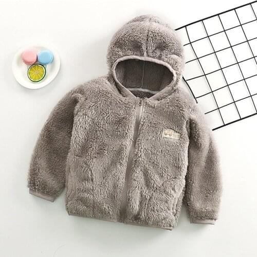 Baby Gril Boy Comfortable Coral Fleece Coat Toddler Kids Thick Hooded Jacket 2019 Winter Autumn Childrens Warm Clothing