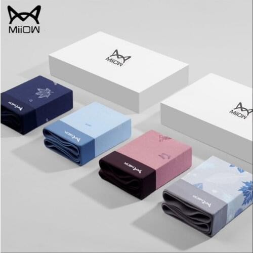 MiiOW Mens Panties Mens Printed 4-corner Modal Seamless Breathable Young Boys' Boxers Student Shorts