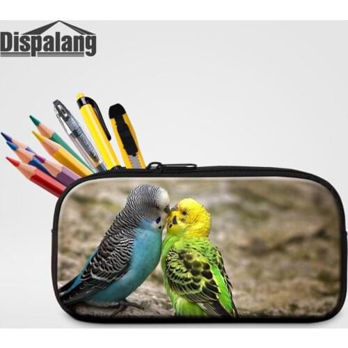 Dispalang Cute Parrot Printing School Pencil Cases For Children Women Custom Small Cosmetic Bags Kids Kawaii Pen Box Bag Retail