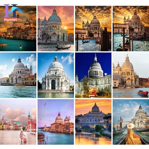 Sea Scenery DIY oil Painting By Number Kit Building Acrylic Paint By Numbers Artwork Paintings on Canvas By Numbers Dropshipping