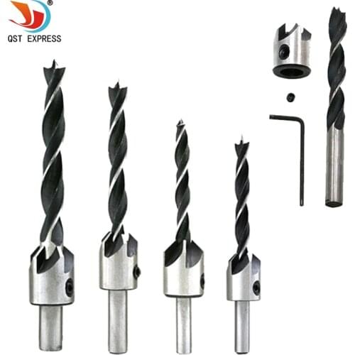 4pack HSS Counter Sink Bits Wood Countersink Power Tool Bit Set 5 flutes Woodworking Chamfer Industrial Countersinks Bit Reamer