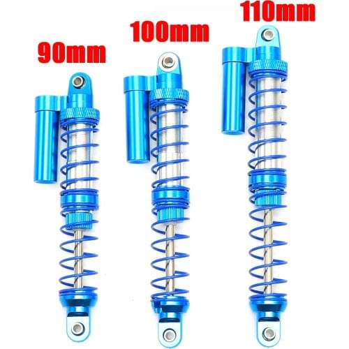 2020New Adjustable 90mm/100mm/110mm Shock Absorber Metal Damper for 1/10 RC Crawler Traxxas TRX4 Axial SCX10 90046 D110 blue