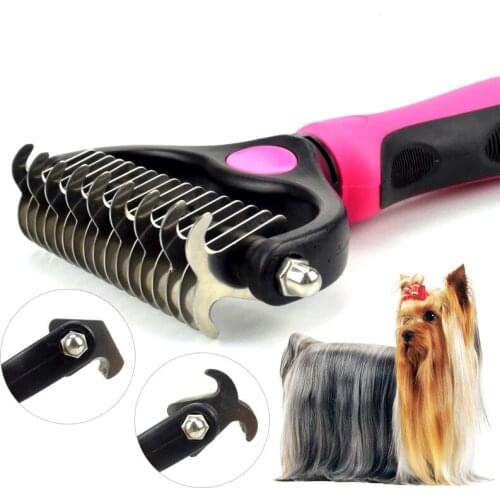 Pet Fur Knot Cutter Dog Grooming Shedding Tools Pet Cat Hair Removal Comb Brush Double sided Pet Products dog Hair Removal Comb