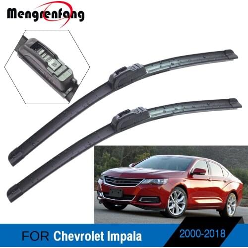 For Chevrolet Impala Car Front Windscreen Wiper Blades Soft Rubber Wiper J Hook Arms Accessories 2000-2018