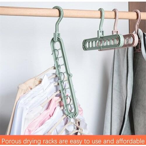 Special offer! 9-hole foldable drying rack, multifunctional non-slip magic hanger, shirt coat hanger, space-saving drying rack