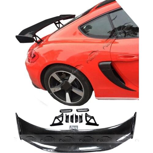 OLOTDI Carbon Fiber Rear Wing Spoiler Racing Splitter GT4 Style for Porsche 981 2013-2016 Car Styling