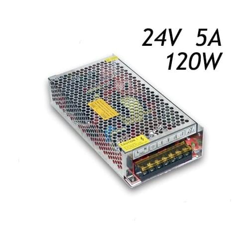 5pcs/lot Best Quality 24V 5A 120W Transformers Driver for LED Strip AC110/220V To DC 24V Switching Power Supply