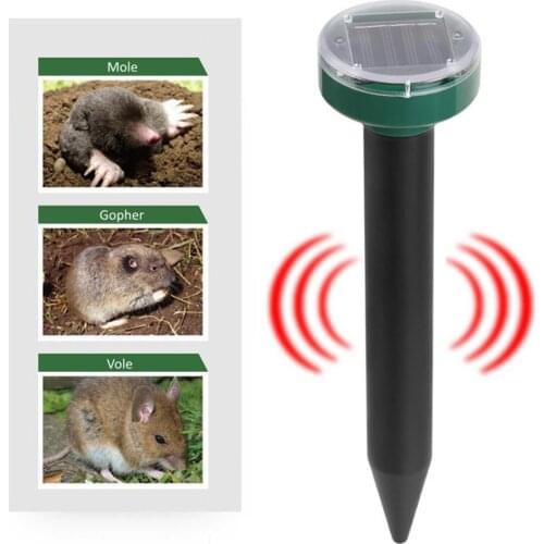 Solar Powered Ultrasonic Sonic Mouse Mole Pest Rodent Repeller Repellent Yard LED Light Repeller Outdoor Lamp Yard Garden