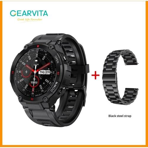 Gearvita K22 Smart Watch Bluetooth Call Fitness Tracker Music Control Heart Rate Alarm Sports Smartwatch For Huawei GT2 Pro