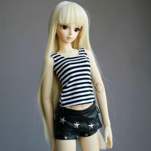 [wamami] 367# Black Synthetic Leather Shorts/Stripe Shirt/Suit 1/4 MSD 1/3 SD AOD BJD Dollfie