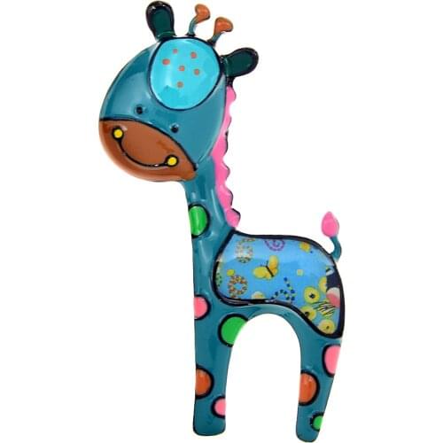 CINDY XIANG New Multicolor Enamel Giraffe Brooches for Women Cartoon Cute Animal Brooch Pins Fashion Party Jewelry Gift For Kids
