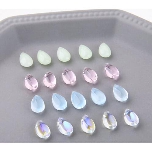 20pcs New Korean Glass crystal earrings For Women transparent water drop pendant DIY jewelry hairpin hair accessories materials