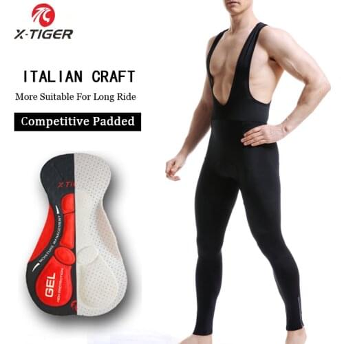 X-TIGER Whole Black Comfortable Cycling Bib Pants Trousers Spring Coolmax Pro 5D Pad Bike Pad Ciclismo Pantalones Bicycle Pants