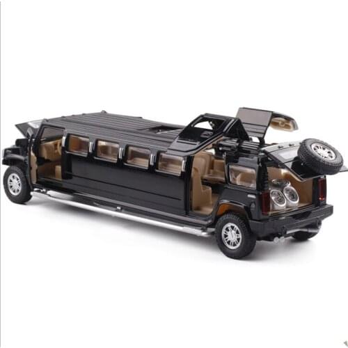 1: 32 lengthened H6 six door alloy car model sound and light return force childrens toys Christmas and new years birthday gift