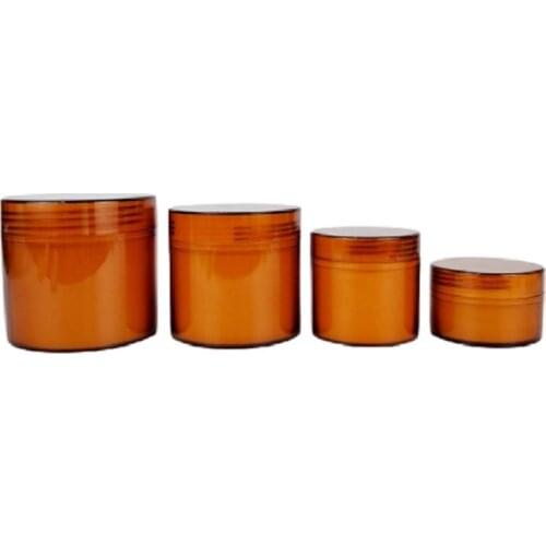 100ml 200ml 300ml 500ml Two Layers Big Size Empty Amber Brown White Plastic Cosmetic Cream Packaging Container Jar Bottle 10PCS