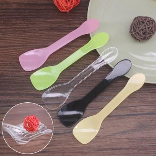 100pcs Mini Plastic Spoon Disposable Spoons Flatware Spoons For Jelly Ice Cream Dessert Appetizer Kitchen Accessory