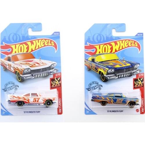2020-168 Original Hot Wheels Mini Alloy Coupe 57 PLYMOUTH FURY 1/64 Metal Diecast Model Car Kids Toys Gift