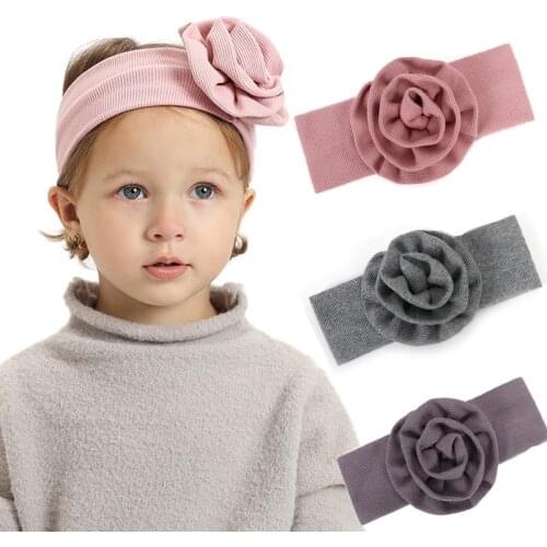 2020 Hot Baby Headband Big Flower Headbands Hair Accessories Boys Girls Headwrap Bebes Cotton Headwear Childrens Hair Ornaments