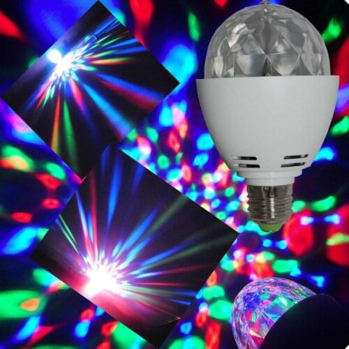 3W Colorful Rotating Light Bulb Led Small Magic Ball Light E27 Holiday Christma Home Colorful Light Mini Stage Light Party Stage