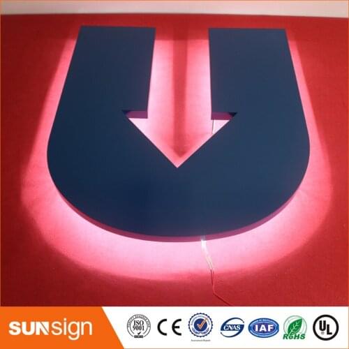 3D outdoor advertising channel letters stainless steel backlit sign letters