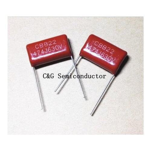 50pcs 630V 474 0.47uF CBB CBB22 P=20MM MPP Metallized polypropylene film capacitor Good quality ROHS