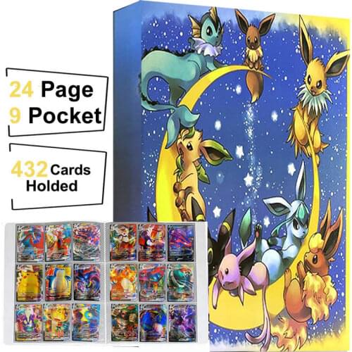 9 Pocket Album Pokemon 432 Card Collection Book Anime Playing Game Map Pokémon Binder Folder Holder List Pikachu Kids Toys Gift