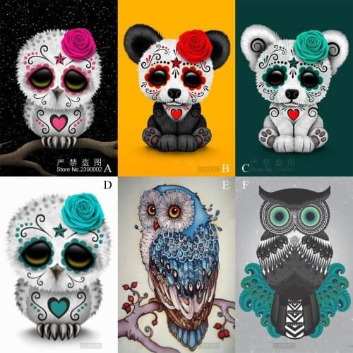 Diy 5D Diamond Painting Animal Diamond Mosaic Cross Stitch Kit Flame Owl dog Diamonds Embroidery Square Drill Home Decoration