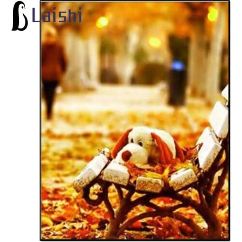 Diamond embroidery Landscape, park chair, cute puppy Modern decor mosaic diamond painting full square/round drill,New gift