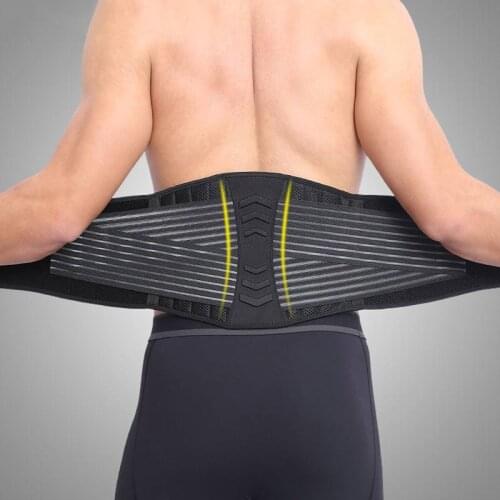 Springs Back Brace Breathable Fitness Weightlifting Squat Supporting Waist Bandage Protection Back Waist Lumbar Belt Black