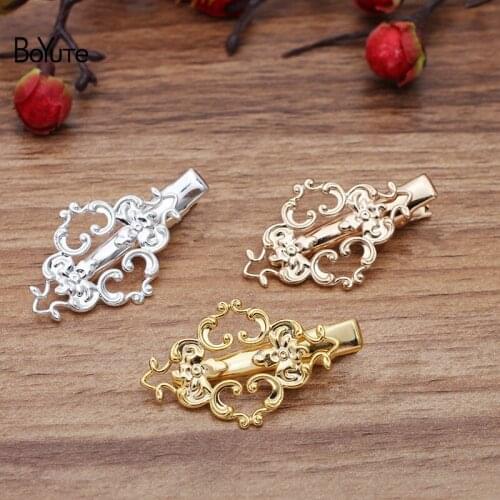 BoYuTe (20 Pieces/Lot) 23*35MM Flower Plate Welding 35MM Hair Clip DIY Hair Accessories Materials Factory Supply