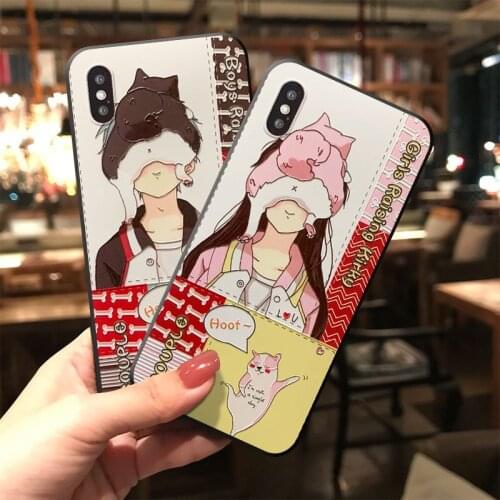 Couple 3D Embossed Phone Case for Huawei P20 P30 P40 Mate 10 20 30Lite Pro Honor 8X 9 10 20 30Pro Capa Soft Back Covers