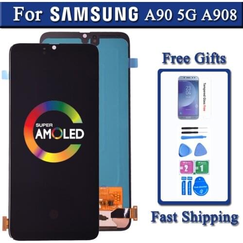 Display For Samsung Galaxy A90 5G LCD Display Touch Screen Digitizer Assembly Super AMOLED For A90 5G A908 Replacement