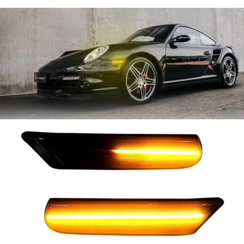2PCS LED Side Marker Lights, for-Porsche 911 Carrera Targa Turbo 997 Cayman Boxster 987 Turn Signal Light