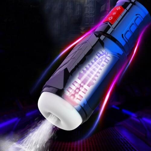 Deep Throat Sucking Adult Male Masturbation Aircraft Cup Sex Toys For Men Interactive Pronunciation Penis Sucker Vibrator Cup