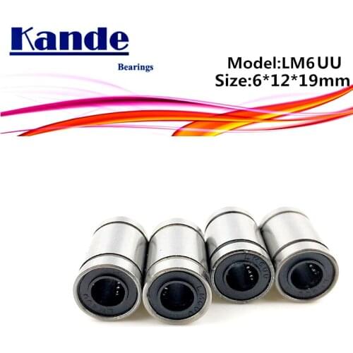 LM6UU 1pc High quality LM6 Linear Bearing 6x12x19 mm LM6 UU for 3d printer Linear Bearing SM6UU