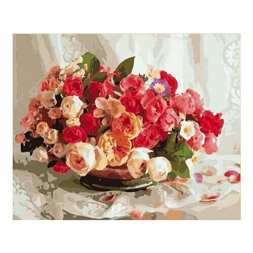 Oneroom Dmc Cross stitch series Home decoration 14/16/18/28 Diy Needlework kits embroidery Cross stitch kit red rose