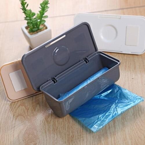 Wall Mounted Trash Garbage Bag Container Holder Plastic Storage Box Dispenser
