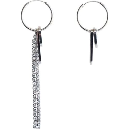 Tide Brand Justine Earrings New Asymmetrical Net Red High-End Sense Of Fashion Thin European And American Round Face Earring