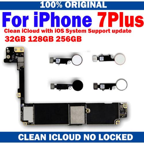 Unlocked Mainboard With NO Touch ID Fingerprint For Apple 7 Logic Board with Chips 32G 128G 256GB For iPhone 7 Plus motherboard