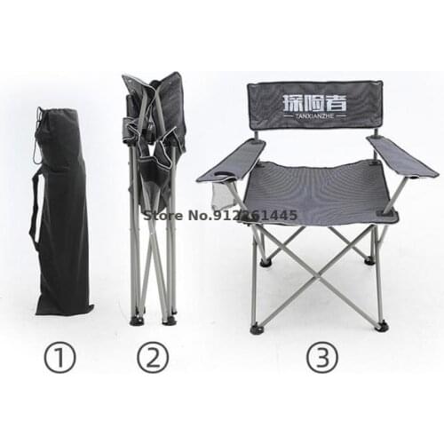 Explorers Outdoor Folding Chairs Portable Camping Fishing Stools Beach Leisure Backrest Recliner Telescopic Mazar