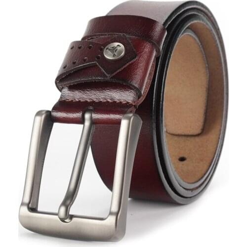 Men Belts Punk Genuine Leather Belt Pin Buckle Famous Brand For Men Cowskin Brown Designer Waist Belt Mans Straps Drop Shipping