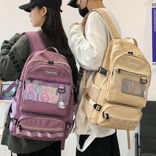 Korean Harajuku Ulzzang Womens Backpack for Girls Transparent Female School Bags for Teenage Girls Boys Cute Women Backpack 50