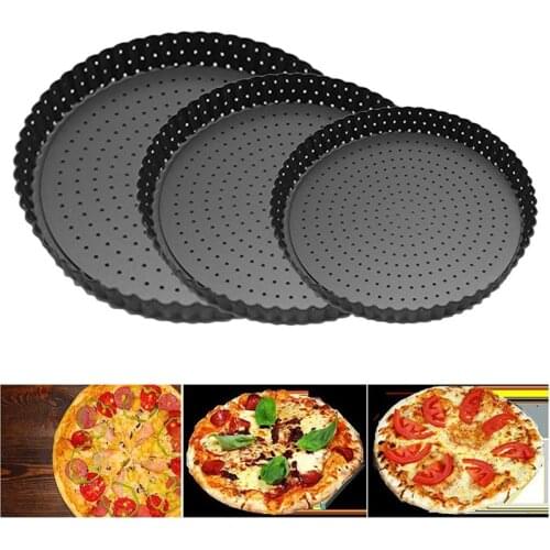 5/8/9 Inch Round Pizza Pan Non-Stick Baking Tray Carbon Steel Tart Quiche Flan Pan Cake Mould Bottom Removable Pie Pan Bakeware