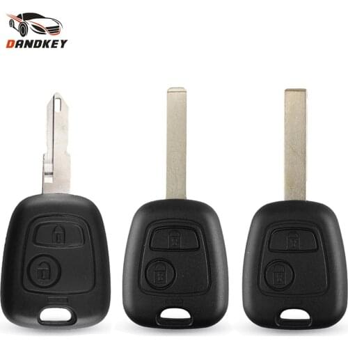 Dandkey For Peugeot 307 107 207 407 Fob 2 Button Replacement Remote Key Case Blank Cover Uncut HU83/VA2/NE73 Blade Car Key Shell