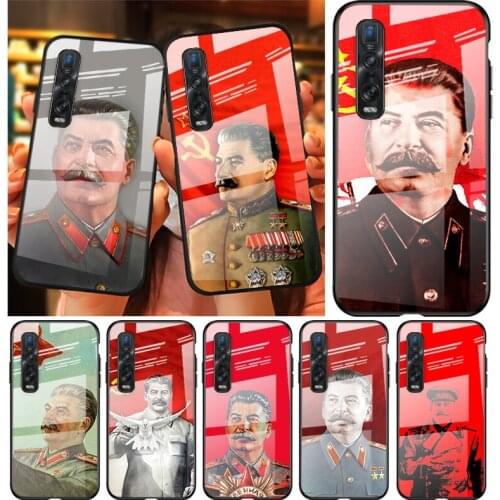 Tempered Glass Cover Soviet Union Leader Stalin For OPPO A9 2020 A52 Find X2 Lite Realme 7 7i 6 5 Pro C3 XT Phone Case Shell
