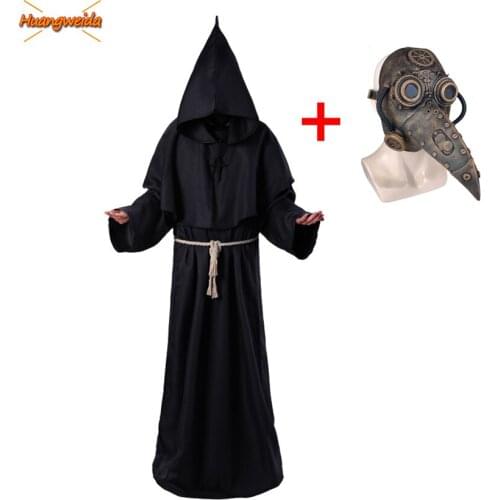 Plague Doctor Costume Woman Cosplay Halloween Costume for Woman Plague Doctor Mask Steam Punk Accessories Mechanics Latex Mask