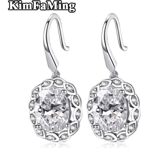 Classic Long Silver Earrings for Mother/Antie Simple Elegant Female Jewerly Red/Blue/White E045