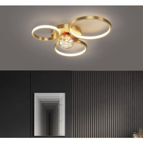 Minimalist Luxury Luster Black Gold LED Multi-Head Chandelier for Bedroom Living Dining Room Aisle Kitchen Indoor Home Decor