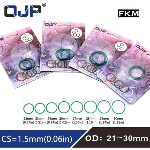 3PC Fluorine rubber Ring FKM ORing Kit OD21/22/23/24/25/26/27/28/29/30*1.5mm Sealing O-ring Washer Gaskets Oil Ring Fuel Set Box