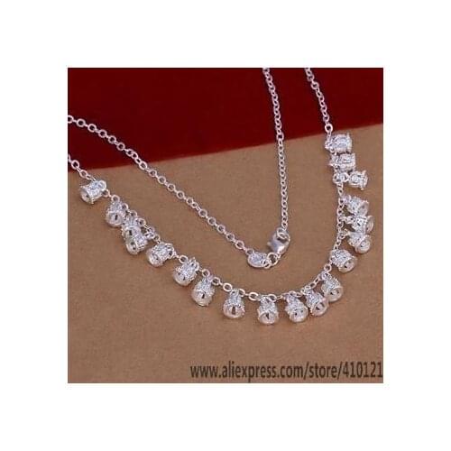 N135 Lucky Charm Silver Color Pendants For Women Sterling Necklace Girl Lady Accessories Fashion Crown Necklace /dfkalwra